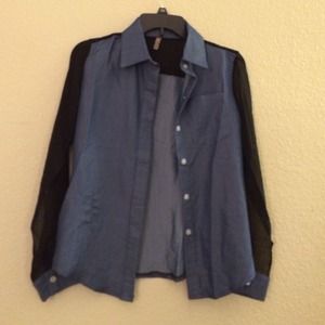 jean/black button down