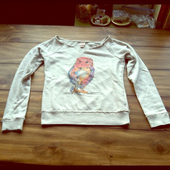 ✳️sold✳️ Cream sweatshirt with watercolor owl