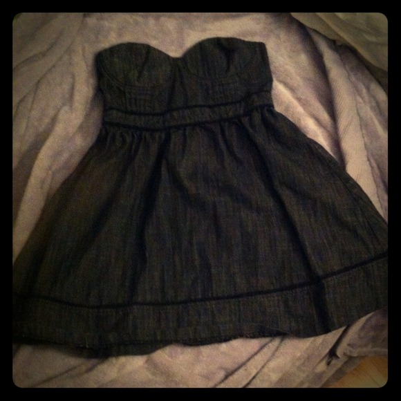 Denim strapless dress