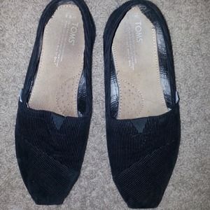 Black Corduroy TOMS