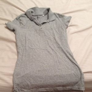 Gray collared shirt