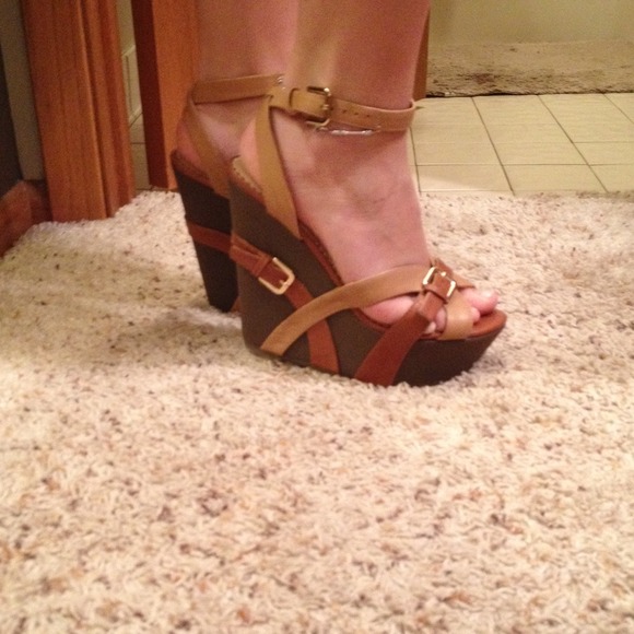 NEW faux leather wedges
