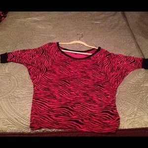 Wishful park sweater top, pink zebra