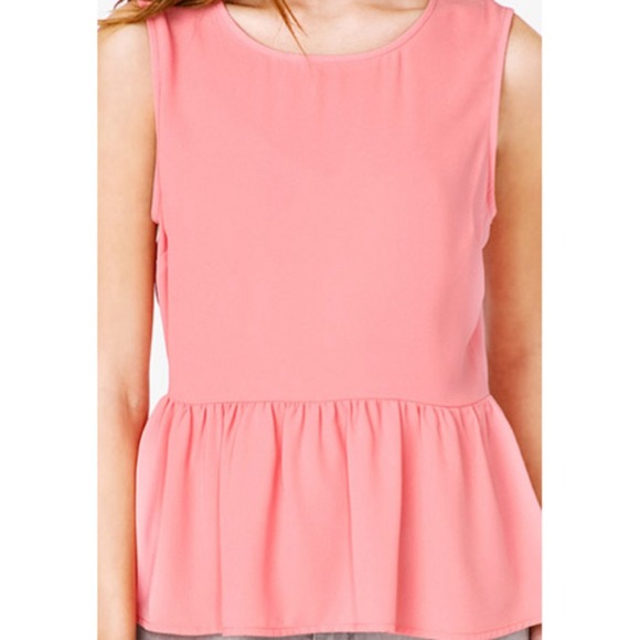 Coral Back Buttoned Peplum - Picture 3 of 3