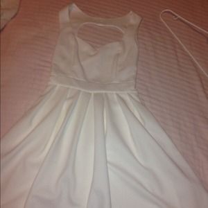 White heart shaped back dress