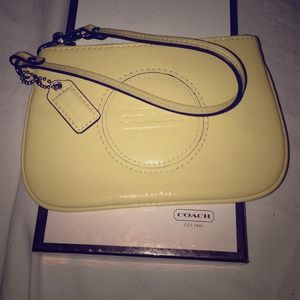 New Authentic coach wristlet (color: Yellow )
