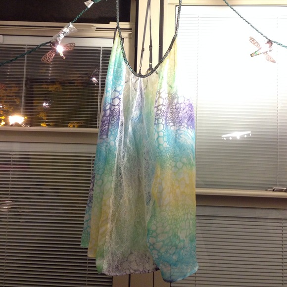 Free People lace and snake print tank