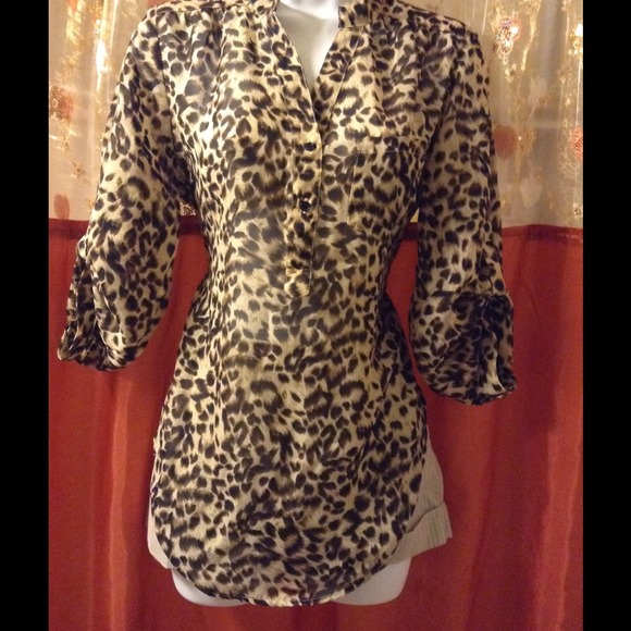 **SOLD**See-through animal print top
