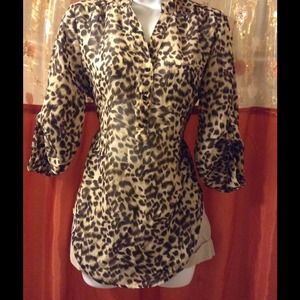 **SOLD**See-through animal print top