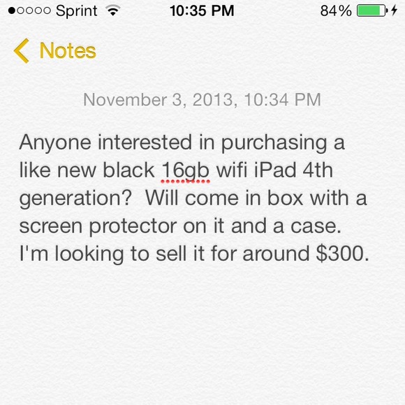 SOLD ON EBAY iPad 4th generation SOLD