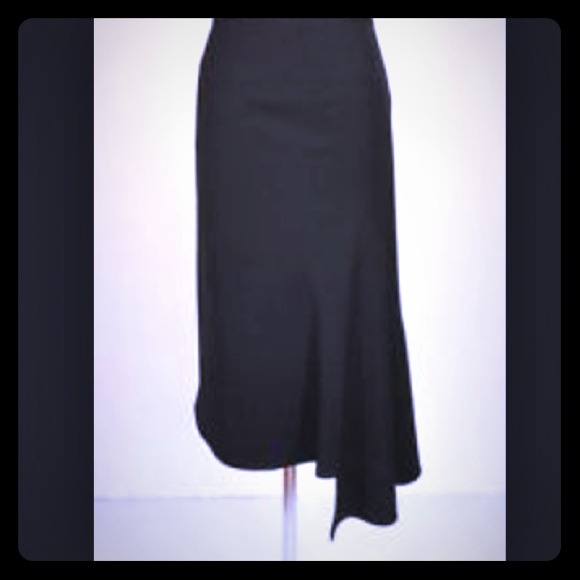 BCBG asymmetric hem black skirt