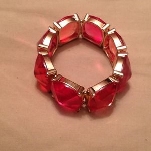 Squared pink red bracelet