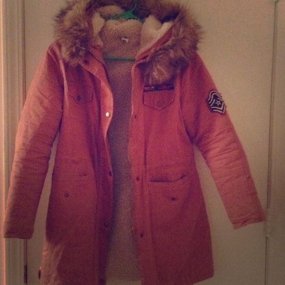Brown red warm coat