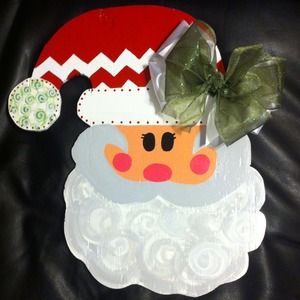 Santa wooden door hanger