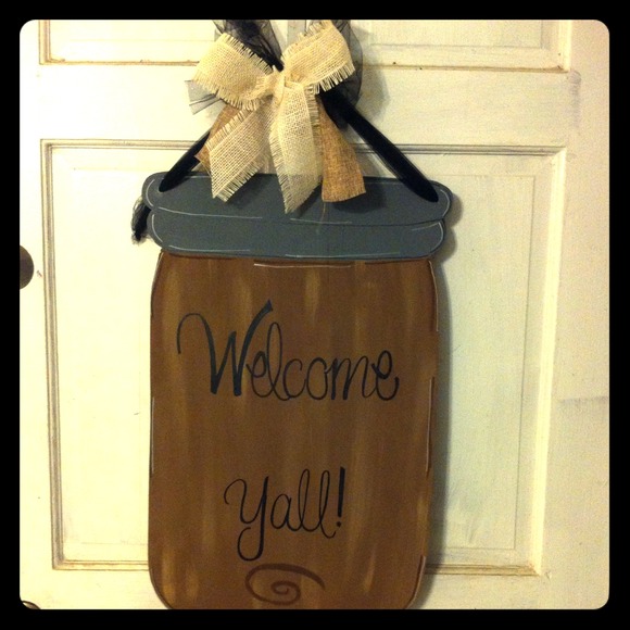 Precious large mason jar door hanger