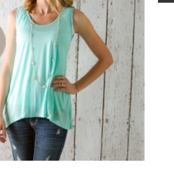 **SALE** Adorable Mint Bow Back Tank - Picture 2 of 2