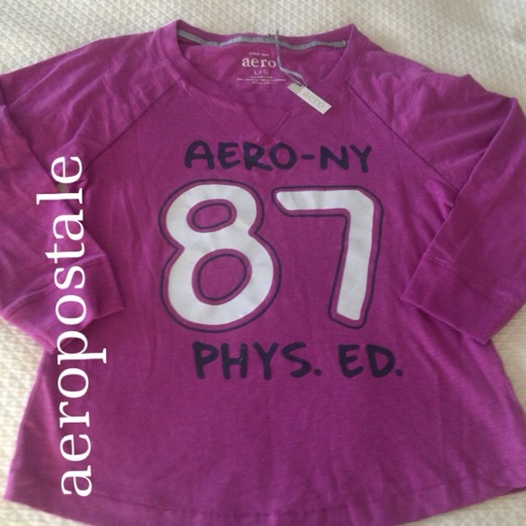 NWT aeropostale purple/pink large raglan style top