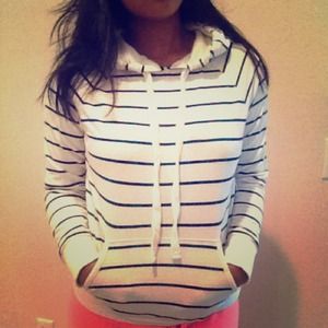 Black & White Striped Hoodie