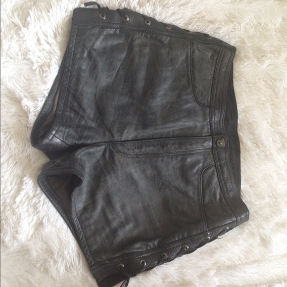 Vintage Leather Harley Davidson Shorts