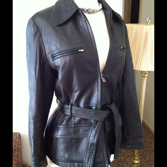 Black Leather Biker Jacket - lamb leather softness