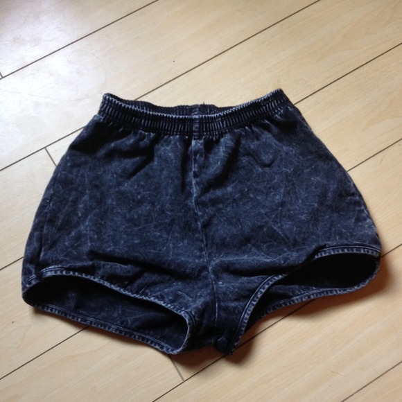 American Apparel Pants - American apparel black acid wash shorts