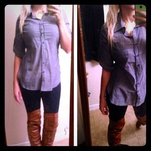😎Very trendy denim linen tunic!