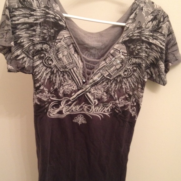 Rebel saints graffiti top