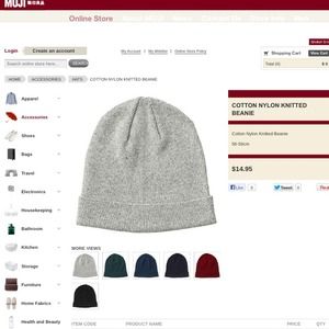 Cotton Nylon Knitted Beanie - Red