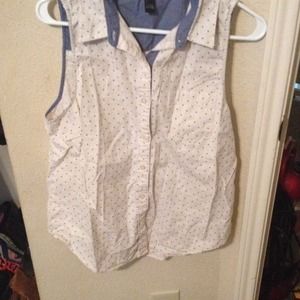 Forever21 chambray polka dot top