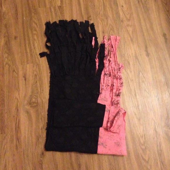 Pink and black scarf