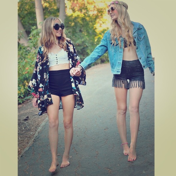 Vintage fringe shorts!!