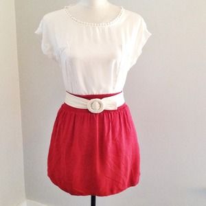 :: SOLD :: Red High Waisted Mini Skirt from UO