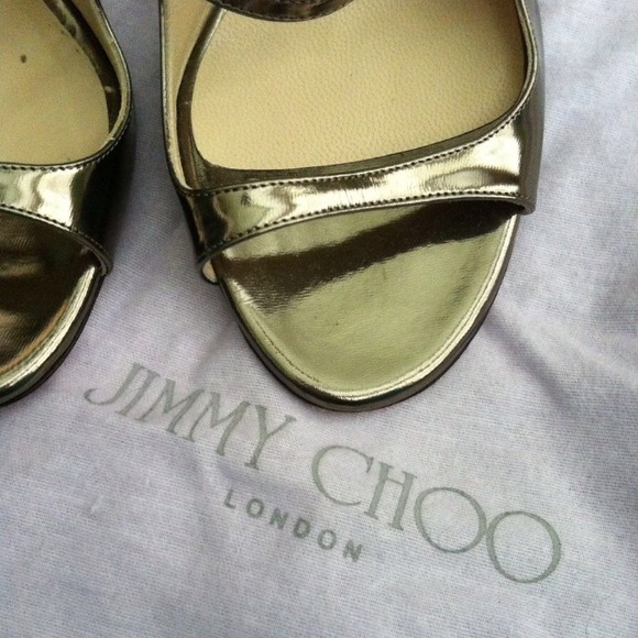 🎉HP🎊Authentic Jimmy Choo Metallic Heels - Picture 4 of 4