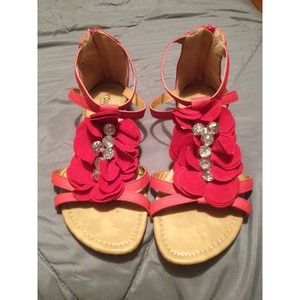 Red Flower Sandals