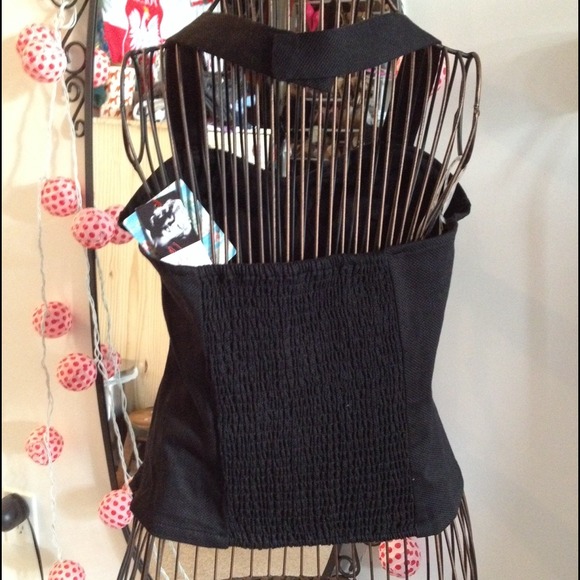 ❌SOLD❌Marylin Monroe black bustier/crop halter top - Picture 3 of 4