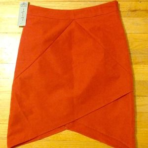 Burnt orange asymmetrical skirt