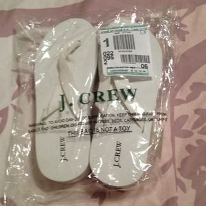 NTW - White J. Crew flip flops, size 7