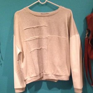 Sweater leather sleeves.