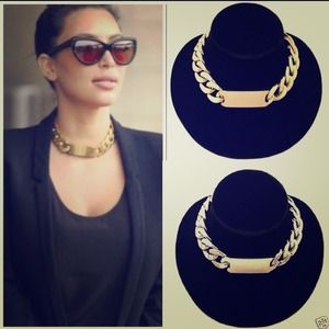 Kim Kardashian Style Metal Choker Necklace