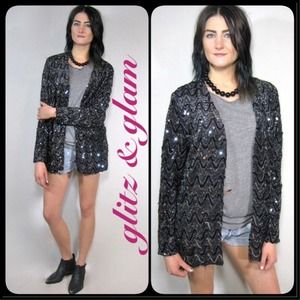 🚫SOLD on website🚫vintage sequin glam jacket
