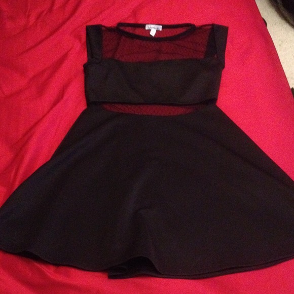 SOLD Speechless Sheer Top & Waisted Dress - Picture 1 of 4
