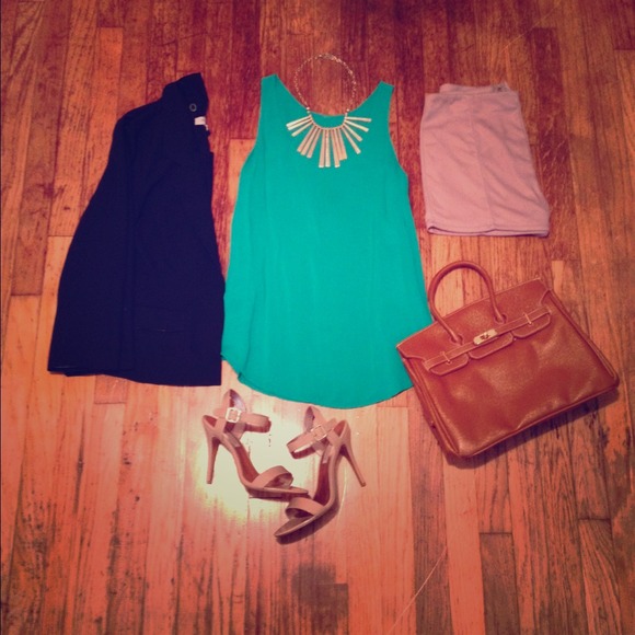Turquoise flowy tank