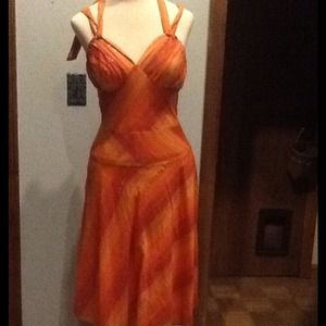 To The Max Dress Orange and Metallic