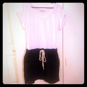 White and Navy blue Dress