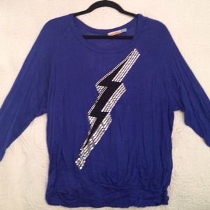 Vintage havana blue lightning bolt shirt