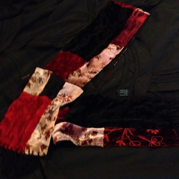 Velvet patchwork scarf