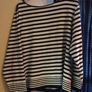 Bundled. Striped boat neck cotton shirt