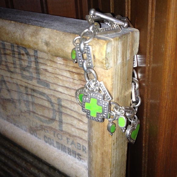 Jewelry - Silver & Jade Charm Bracelet