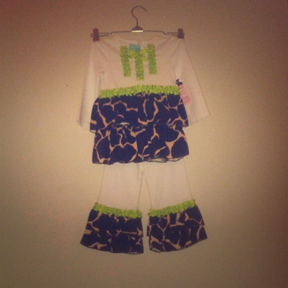 Mudpie wild one toddler outfit with ruffle pants!