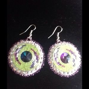 Hand beaded Native American made earrings